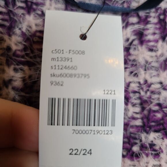 22 24 Lane Bryant Purple Eyelash Cardigan Open Front Ombre Sweater Knit Fuzzy - Picture 5 of 7